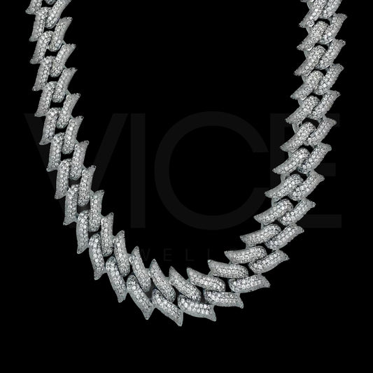 Spiked Diamond Prong Chain