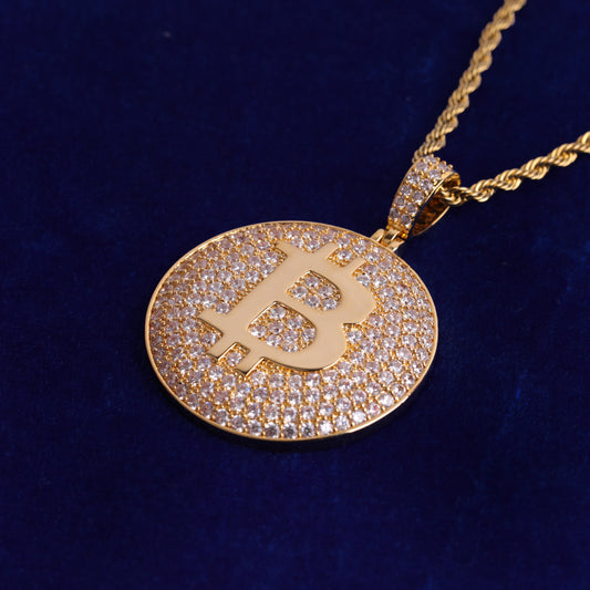 Gold Diamond Crypto Pendant