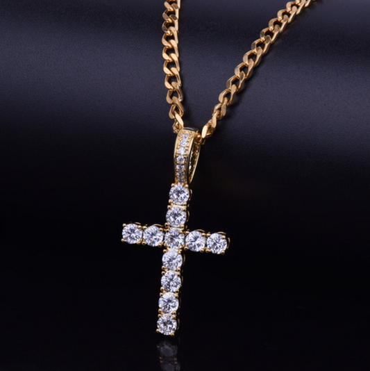 Gold Diamond Cross Pendant